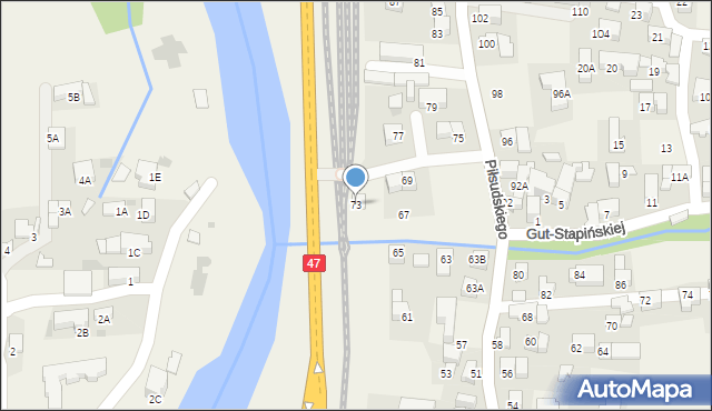 Poronin, Piłsudskiego Józefa, marsz., 73, mapa Poronin