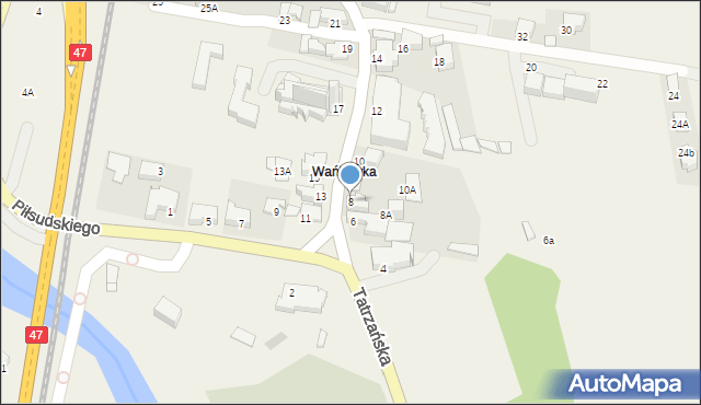 Poronin, Piłsudskiego Józefa, marsz., 8, mapa Poronin