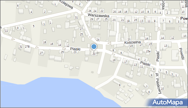 Powidz, Piaski, 21, mapa Powidz