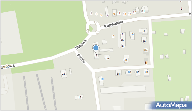 Poznań, Piwna, 3, mapa Poznania