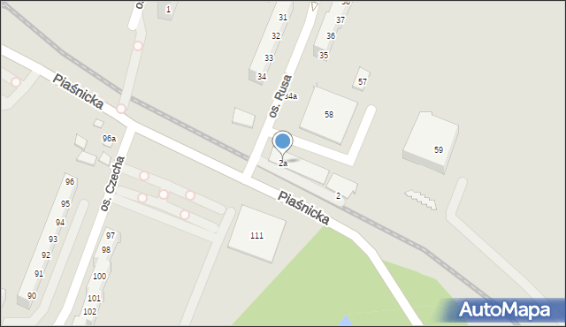 Poznań, Piaśnicka, 2a, mapa Poznania