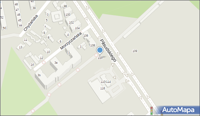 Poznań, Piłsudskiego Józefa, marsz., 110, mapa Poznania