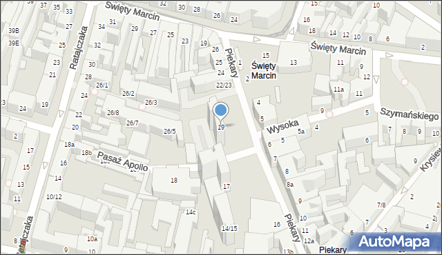 Poznań, Piekary, 19, mapa Poznania