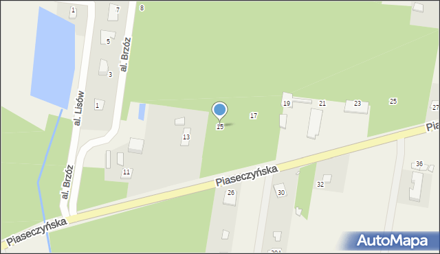 Prace Duże, Piaseczyńska, 15, mapa Prace Duże