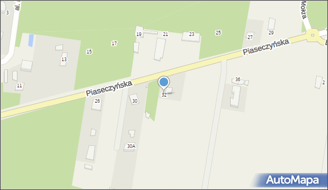 Prace Duże, Piaseczyńska, 32, mapa Prace Duże