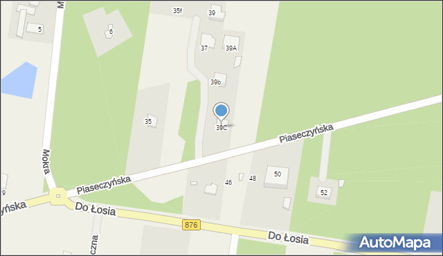 Prace Duże, Piaseczyńska, 39C, mapa Prace Duże