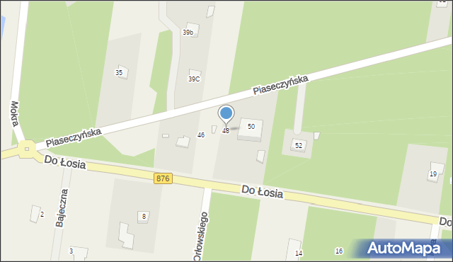 Prace Duże, Piaseczyńska, 48, mapa Prace Duże