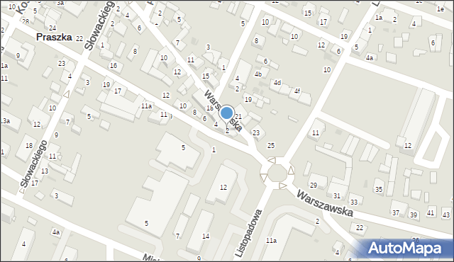 Praszka, Piłsudskiego Józefa, marsz., 2, mapa Praszka