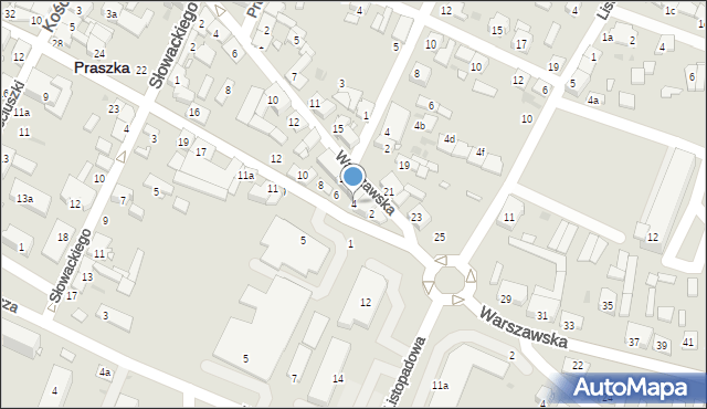 Praszka, Piłsudskiego Józefa, marsz., 4, mapa Praszka