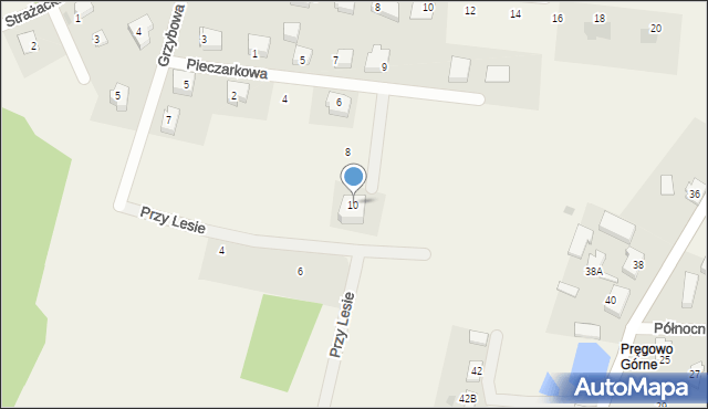 Pręgowo, Pieczarkowa, 10, mapa Pręgowo