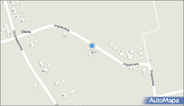 Prószków, Piaskowa, 2A, mapa Prószków