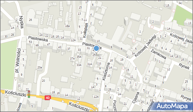 Prudnik, Piastowska, 23, mapa Prudnik