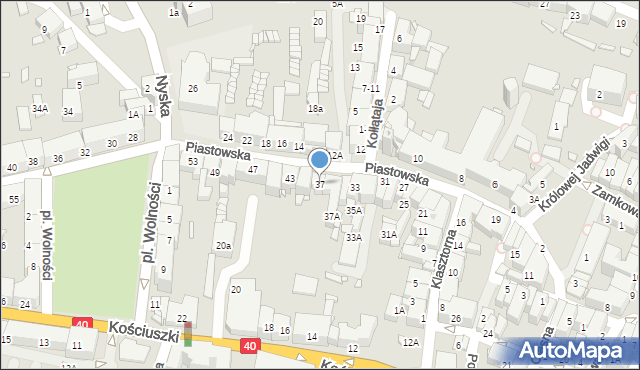 Prudnik, Piastowska, 37, mapa Prudnik