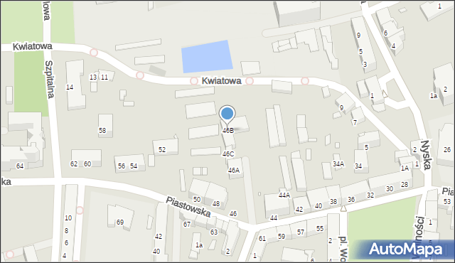 Prudnik, Piastowska, 46B, mapa Prudnik