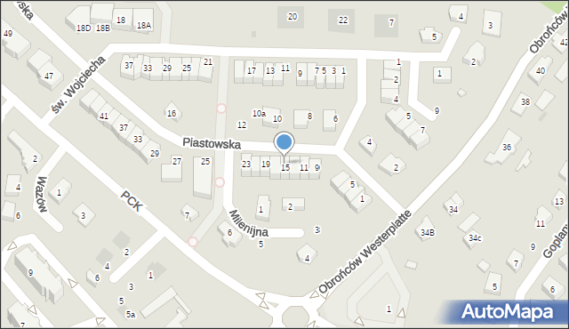 Pruszcz Gdański, Piastowska, 15, mapa Pruszcz Gdański
