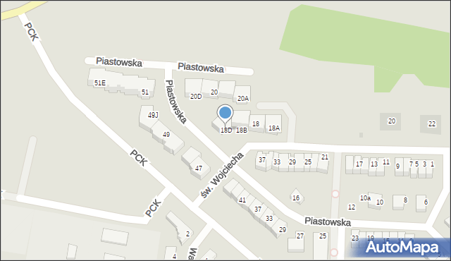 Pruszcz Gdański, Piastowska, 18D, mapa Pruszcz Gdański