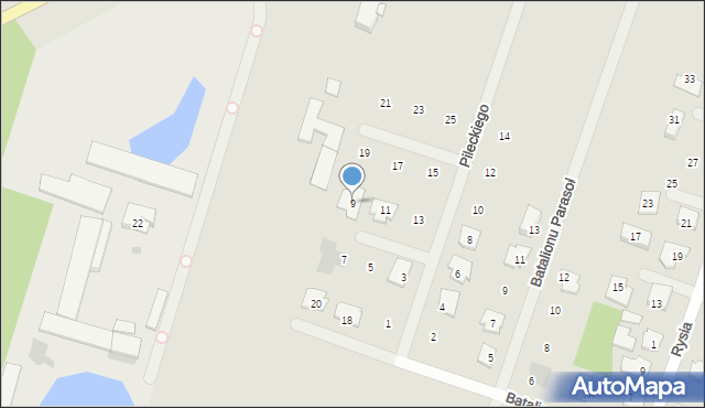 Pruszków, Pileckiego Witolda, rtm., 9, mapa Pruszków
