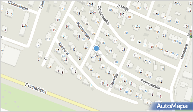 Pruszków, Piotrkowska, 25, mapa Pruszków