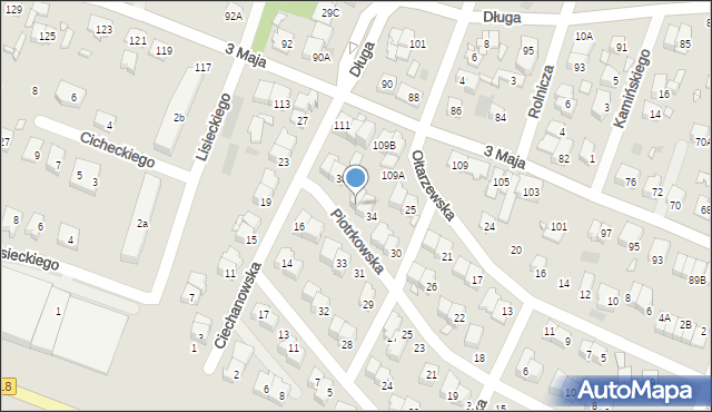 Pruszków, Piotrkowska, 36, mapa Pruszków