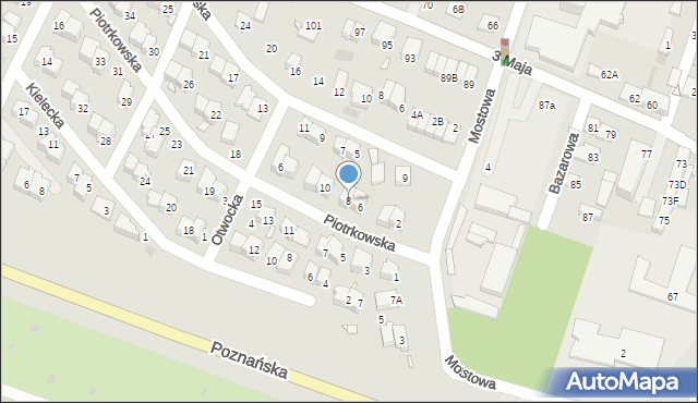 Pruszków, Piotrkowska, 8, mapa Pruszków