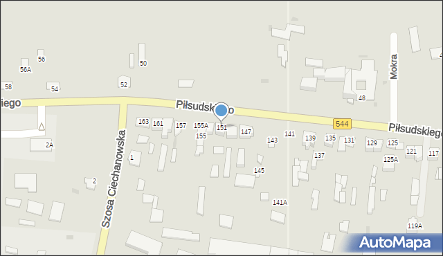 Przasnysz, Piłsudskiego Józefa, marsz., 151, mapa Przasnysz