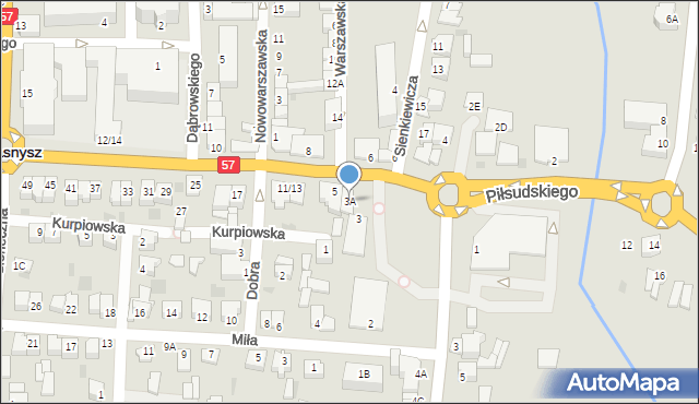 Przasnysz, Piłsudskiego Józefa, marsz., 3A, mapa Przasnysz