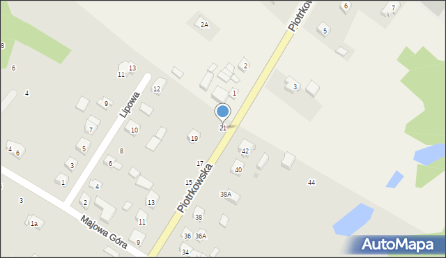 Przedbórz, Piotrkowska, 21, mapa Przedbórz