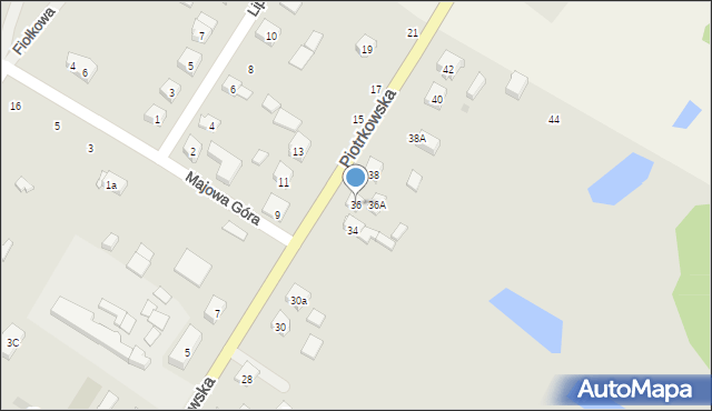 Przedbórz, Piotrkowska, 36, mapa Przedbórz
