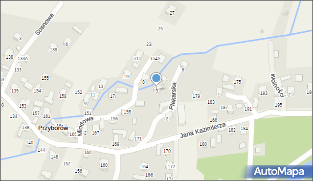 Przyborów, Piekarska, 3, mapa Przyborów