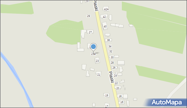Przyrów, Piaski, 23a, mapa Przyrów