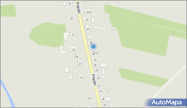 Przyrów, Piaski, 32, mapa Przyrów