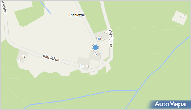 Przysietnica, Pieniężne, 77, mapa Przysietnica