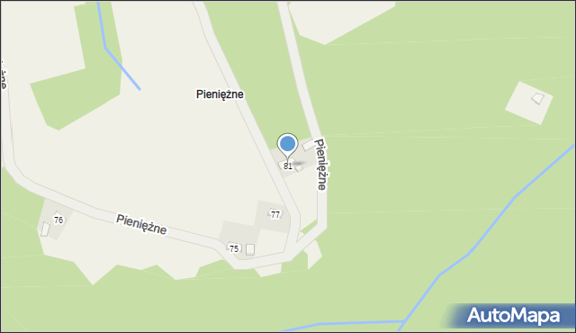Przysietnica, Pieniężne, 81, mapa Przysietnica