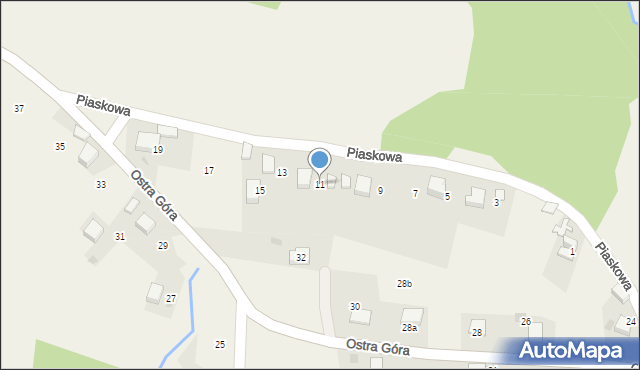 Psary, Piaskowa, 11, mapa Psary