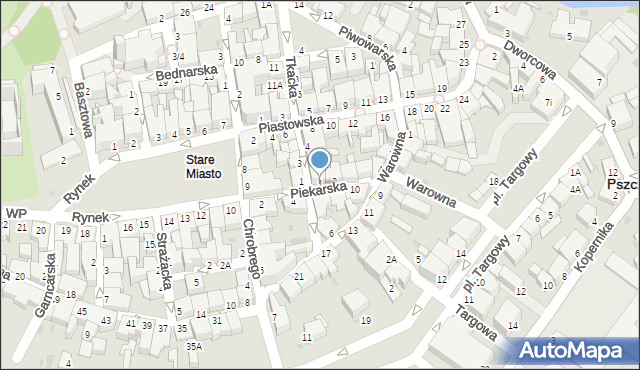 Pszczyna, Piekarska, 1, mapa Pszczyny