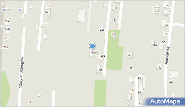 Pszczyna, Pionierów, 26d, mapa Pszczyny