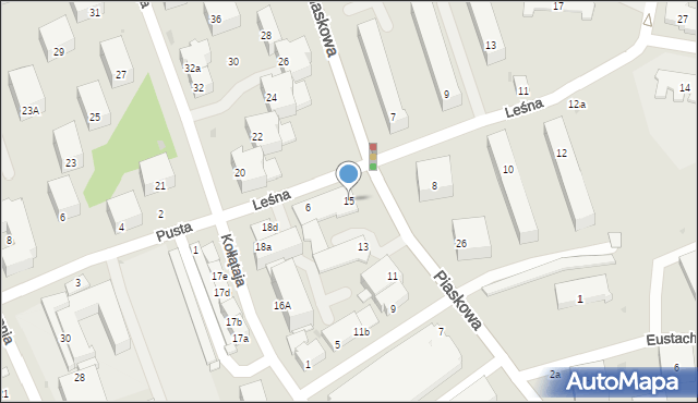 Puławy, Piaskowa, 15, mapa Puław