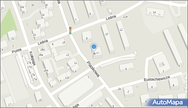 Puławy, Piaskowa, 26, mapa Puław
