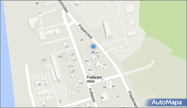 Puławy, Piaskowa, 81, mapa Puław