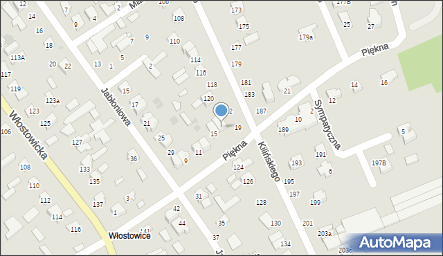 Puławy, Piękna, 17, mapa Puław