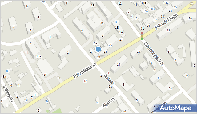 Puławy, Piłsudskiego Józefa, marsz., 19, mapa Puław