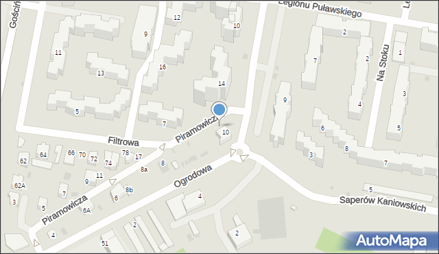 Puławy, Piramowicza Grzegorza, 10a, mapa Puław