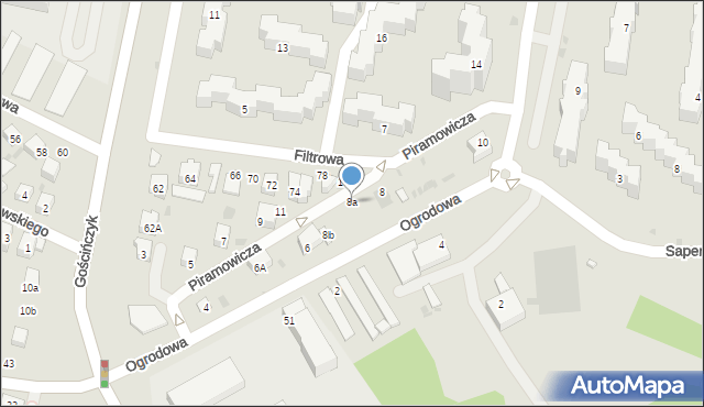 Puławy, Piramowicza Grzegorza, 8a, mapa Puław