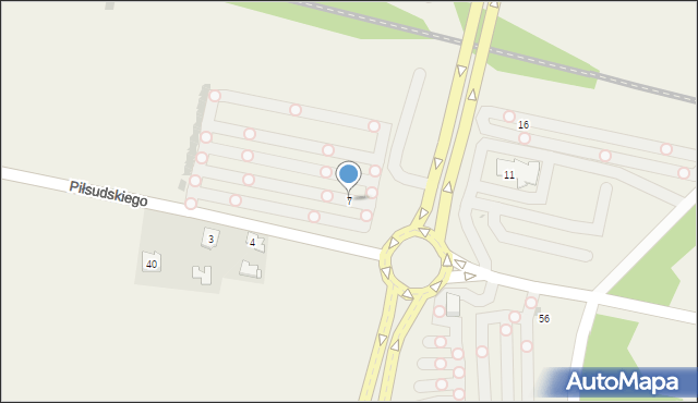 Pyrzowice, Piłsudskiego Józefa, marsz., 7, mapa Pyrzowice