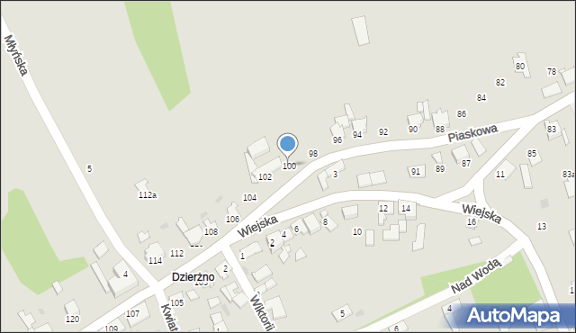 Pyskowice, Piaskowa, 100, mapa Pyskowice