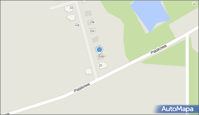 Pyskowice, Piaskowa, 20a, mapa Pyskowice