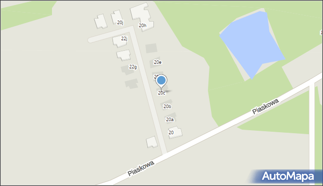 Pyskowice, Piaskowa, 20c, mapa Pyskowice