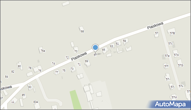Pyskowice, Piaskowa, 67, mapa Pyskowice