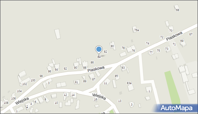 Pyskowice, Piaskowa, 84, mapa Pyskowice