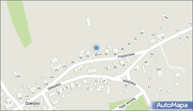 Pyskowice, Piaskowa, 92, mapa Pyskowice